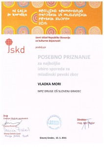 priznanje zbor 1 001